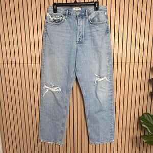 021 AGOLDE Light Wash Distressed Denim Jeans (Women's Size 28/6, EUC)